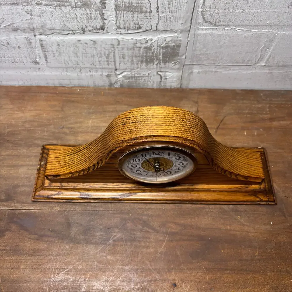 Vintage Wooden Mantel Clock | Battery Operated Shelf Clock